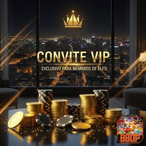 Convite VIP dos serviços oferecidos pela 88up, design elegante e detalhado.