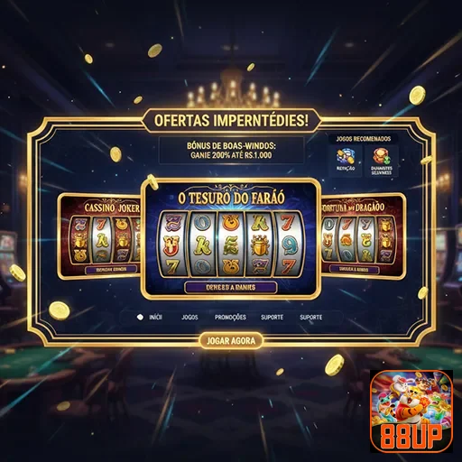 Imagem promocional do 88up com ofertas imperdíveis para cassino, atraindo novos jogadores.