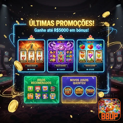Promoções atrativas destacando jogos online no 88up